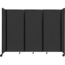 Versare The Room Divider 360 Freestanding Folding Portable Partition, 82H x 102W, Black Fabric (11