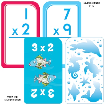 School Zone Math 3-4 Flash Card, Multicolored, 4/Pack (SZP04047)