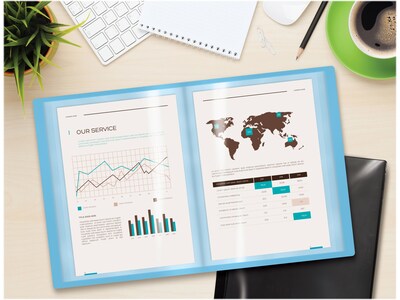 Better Office Letter-Size Clear Cover Presentation Books, Assorted Colors, 12/Pack (32019-12PK)