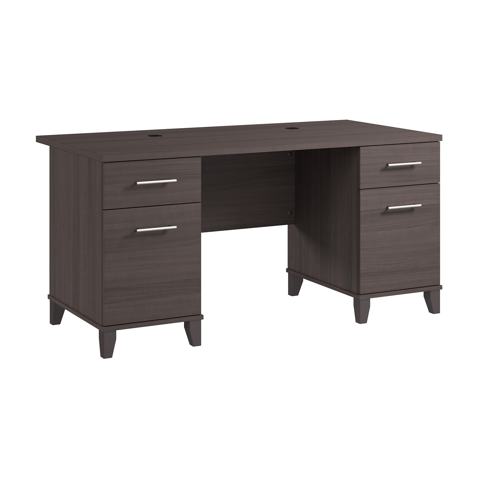 Bush Home Somerset 60W Office Computer Desk with Drawers, Storm Gray (WC81528K)