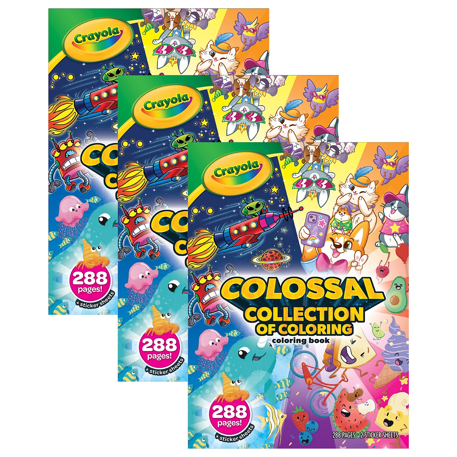 Crayola Colossal Collection of Coloring, 288 Pages, 3/Bundle (BIN040845-3)
