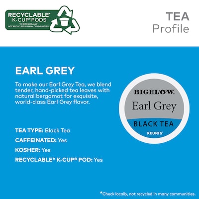 Bigelow Earl Grey Black Tea, Keurig® K-Cup® Pods, 24/Box (5000363675)