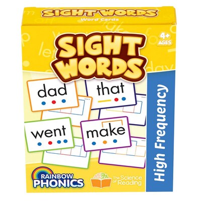 Junior Learning Rainbow Phonics Sight Word Cards, High Freguency, 52/Pack (JRLRP108)
