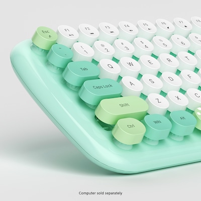 SaharaCase Wireless Ergonomic Keyboard and Laser Mouse Combo, Green (KB18)