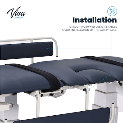 Viva Comfort Electric Height Adjust Imaging Exam Table with Drop Window and Stirrups, 550 lbs Capacity, Blue (ADI903-04-KIT-MK)