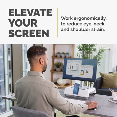 Fellowes Breyta Collection Adjustable Monitor Stand, White (100098565)