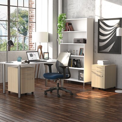 Union & Scale™ Essentials 3-Drawer Mobile Vertical File Cabinet, Letter/Legal, Lockable, 24.3"H x 15.6"W x 21.3"D, Natural