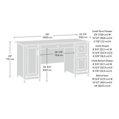 Sauder Edge Water 59"W Computer Desk, Estate Black (408558)