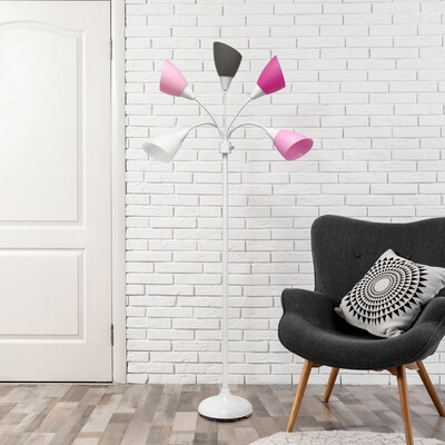 Simple Designs 67" Floor Lamp with Cone Shades (LF2006-WPG)