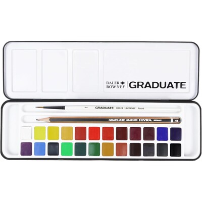 Daler-Rowney Graduate Graduate Watercolor Paint, Assorted Colors, 24/Set (DRWD135900024)