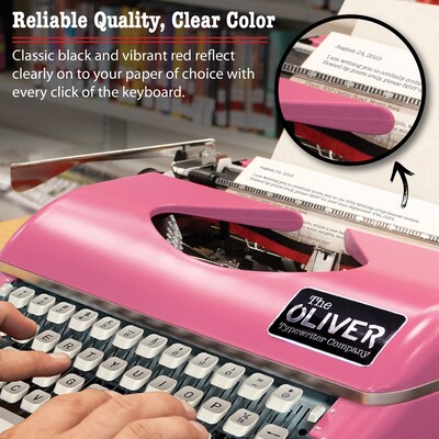 The Oliver Typewriter Company Twin-Spool Typewriter Ribbon for Manual Typewriters, Red & Black (OTTE-1643)
