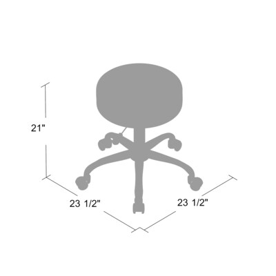 Boss Caressoft Armless Medical Stool, Gray (B240-GY)