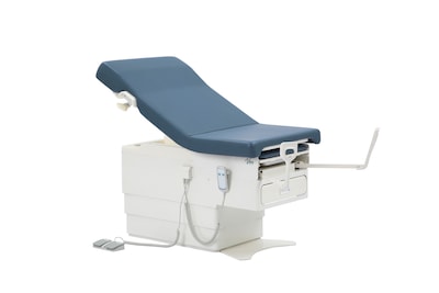 Viva Comfort Pointe Power Adjustable Exam Table with Stirrups, 450 lbs. Capacity, Blue (ADI?996-10-B