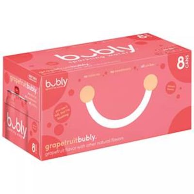Bubly Grapefruit Flavored Sparkling Seltzer Water, 12 oz., 8 Cans/Carton (17147)