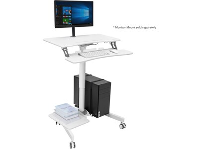 Mount-It! 28"W Adjustable Steel Standing Desk, White (MI-7979W)