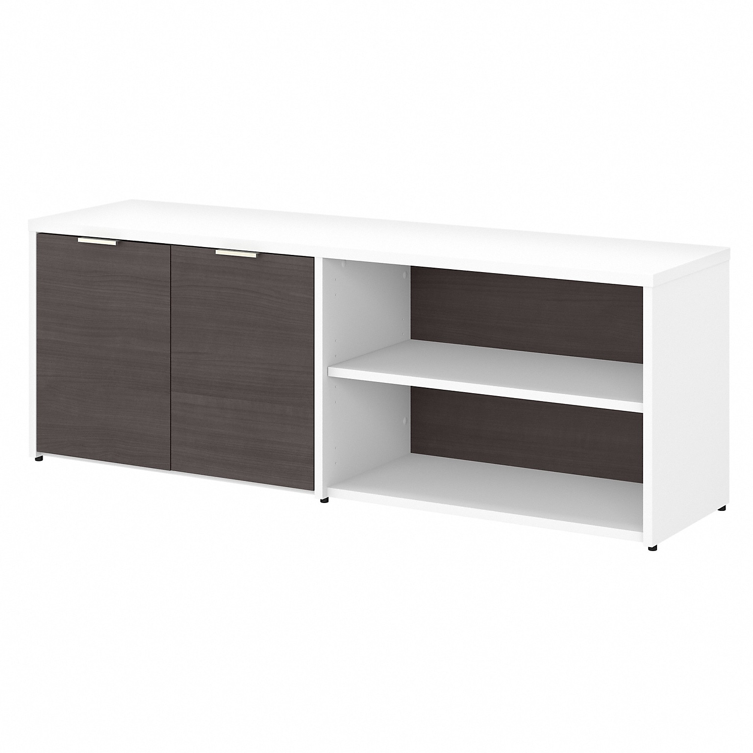 Bush Business Furniture Jamestown 21.2 Low Storage Cabinet with Doors and 4 Shelves, Storm Gray/White (JTS160SGWH)