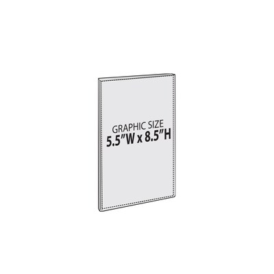 Azar 5.5 x 8.5 Magnetic Sign Holder, Vertical, Wall Mounted, Clear, Acrylic, 10/Pack (129924)