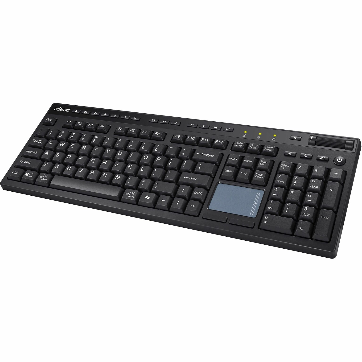 Adesso Wireless Multi-Channel Touchpad Keyboard, Black (WKB-4450UB)