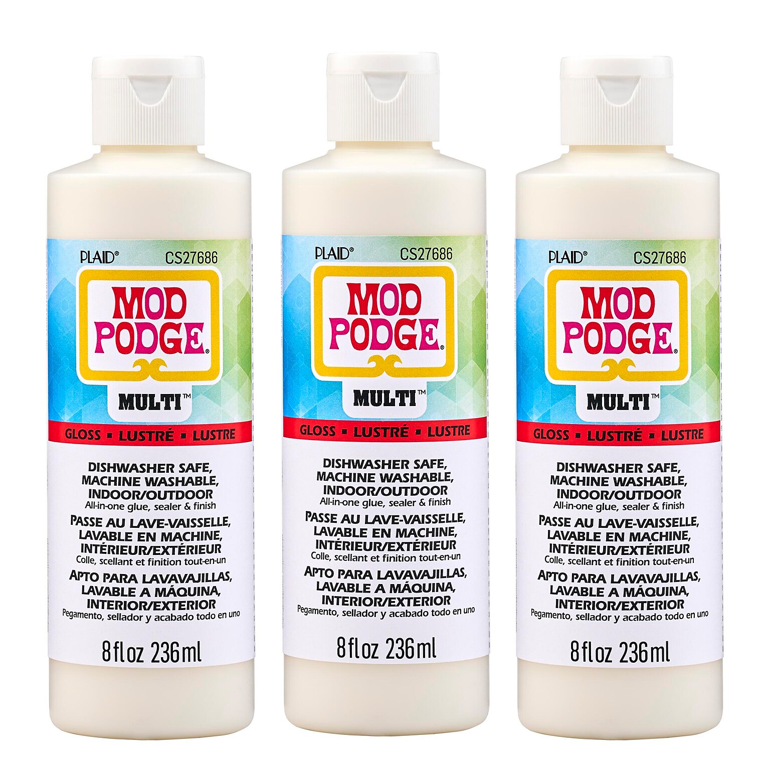Mod Podge Multi Sealer, 8oz., Gloss, 3/Pack (MODCS27686-3)