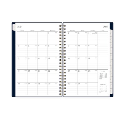 2026-2027 Blue Sky 5" x 8" Academic Year Weekly & Monthly Planner, Plastic Cover, Navy (140046)