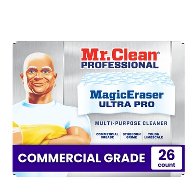 Mr. Clean Professional Magic Eraser Ultra Pro Multi-Purpose Cleaner, White, 26 Pads/Carton (17406)