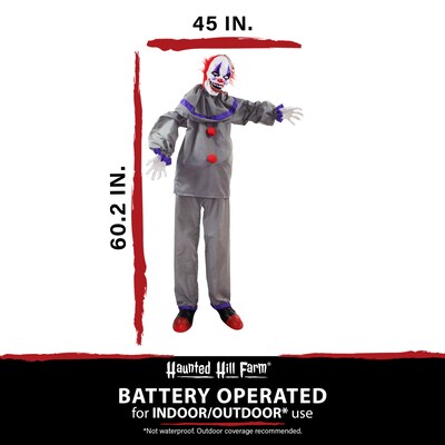 Haunted Hill Farm Life-Size Animatronic Clown (HHCLOWN-23FLSA)