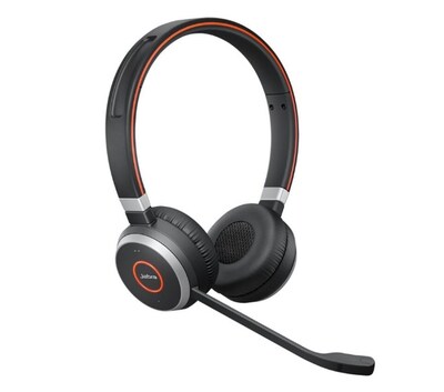 jabra Evolve 65 UC Stereo Noise Canceling Bluetooth Stereo Phone & Computer Headset, Black/Red/Silver (100-98500001-02)