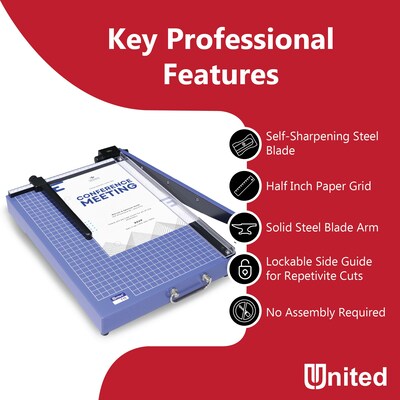 United Commercial 15" Guillotine Paper Cutter, Blue (T15)
