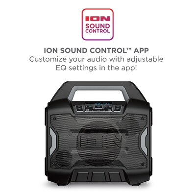 ION Sport Boom Wireless Bluetooth All-Weather Rechargeable Portable Speaker, Water Resistant, Black (SPRTBOOMXUS)