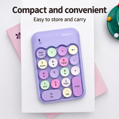 SaharaCase Retro Numeric Keypad Wireless Ergonomic Number Pad, Purple (KB46)