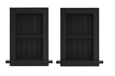 AdirHome Wood Bathroom Recessed Wall Shelf, 18 x 14.37 x 4.8, Black, 2/Pack (515-01-BLK-2PK)