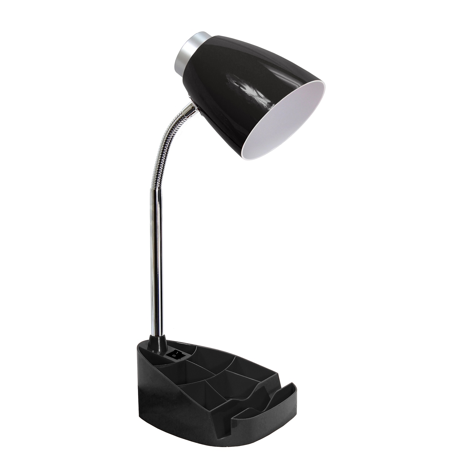 Simple Designs Organizer LED Desk Lamp, 18.50, with iPad Tablet Stand, Black (LD1002-BLK)