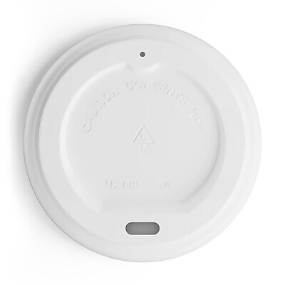 Perk Plastic Hot Cup Lids, 50 Count Disposable Coffee Cup Lids for 8 Oz Paper Hot Cups, White