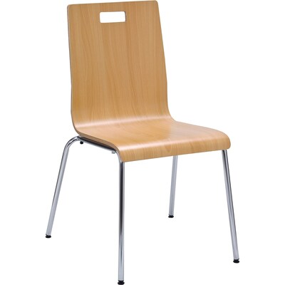 Lorell Bentwood Cafe Chair, Steel Frame, Natural, 2/Carton (LLR99864)