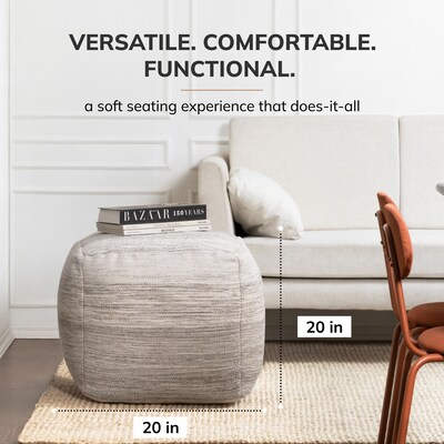 Anji Mountain Halifax Fabric Square Pouf Ottoman (AMBPF036-1818)