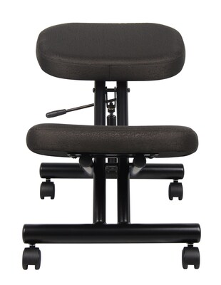 Boss Armless Fabric Ergonomic Kneeling Stool, Black (B248)