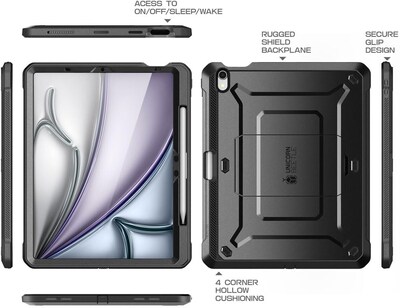 SUPCASE Unicorn Beetle Pro Plastic 11 Fullbody Case for iPad Air 11 6th Generation, Black