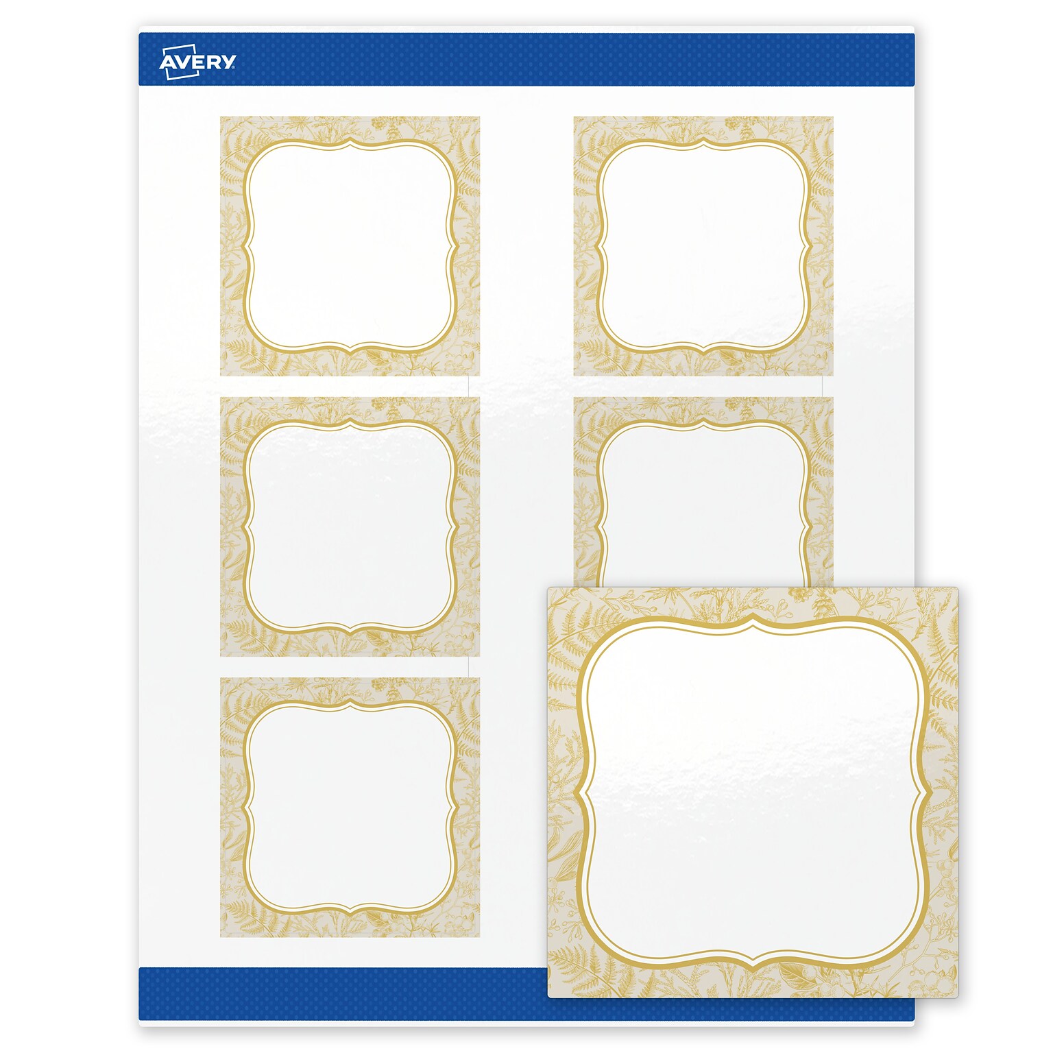 Avery Square Laser/Inkjet Multipurpose Labels, 3 x 3, White, 60/Pack (19479371074)