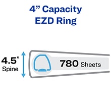 Avery Heavy Duty 4 3-Ring Non-View Binders, D-Ring, Blue (79-884)