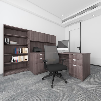 Boss Office Products Ergonomic Mesh Swivel Task Chair, Black/Grey (B6566GY-BK)