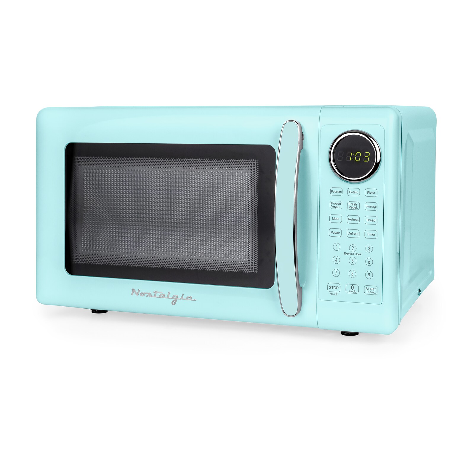 Nostalgia Retro 0.7 cu. ft. Countertop Microwave, Aqua (NRMOPMSW7AQ6A)