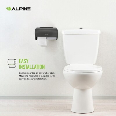 Alpine Industries Side-by-Side Double Roll Toilet Tissue Dispenser, Gray, 2/Pack (452-GRY-2PK)