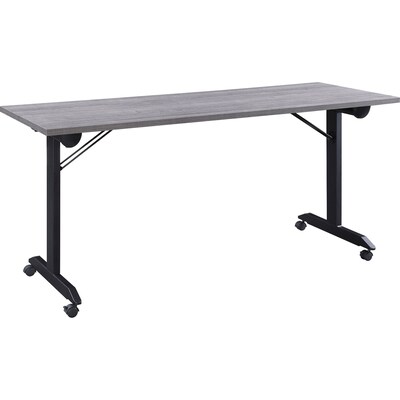 Lorell 63W x 24D Mobile Folding Training Table, Laminate, With Wheels, Weathered Charcoal (LLR60736)