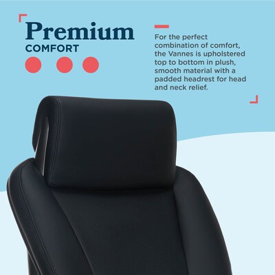 La-Z-Boy Vannes Ergonomic Polyurethane Swivel Executive Chair, Black (60101-BLK)