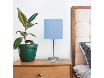 Creekwood Home Oslo LED Table Lamp, Brushed Steel/Blue (CWT-2012-BL)