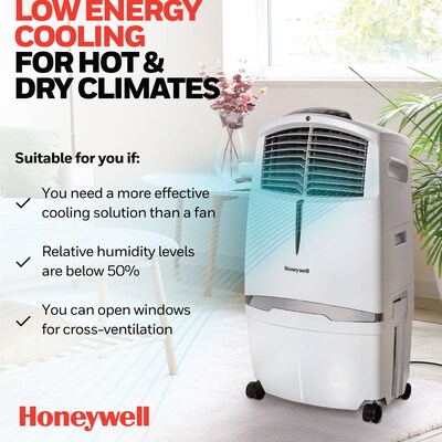 Honeywell Portable Evaporative Air Cooler with Remote Control, White (CL30XCWW)