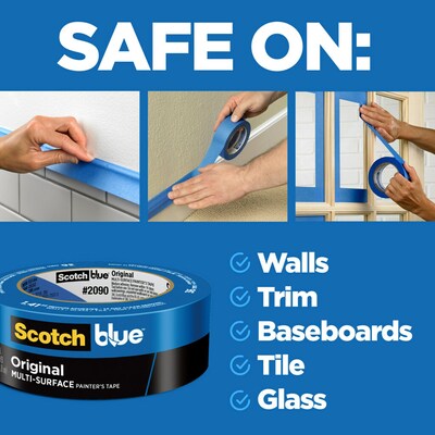 Scotch Blue Painter's Masking Tape, Blue, 3" Core, 1" x 60yds. (2090)