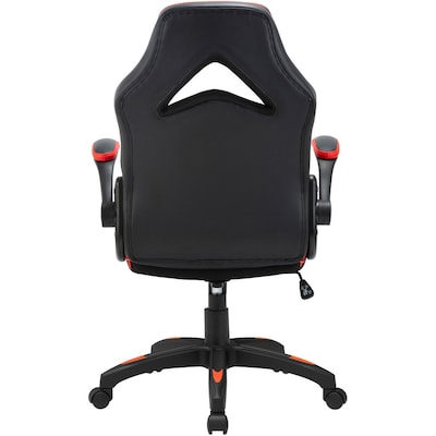 Lorell Vinyl Ergonomic Racing Gaming Chair, Black/Red/Gray (LLR84394)