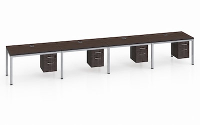 Boss Office Products Simple System 71 Office Desk, Driftwood, 4/Set (SGSD010-203)