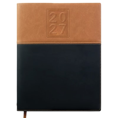 2027 Excello Brands 8 x 10 Weekly & Monthly Planner, Paperboard Cover, Brown/Black (NRY27-PK810-BN)